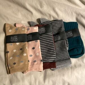 Eileen Fisher Organic Cotton SockCollection (5 pairs) Size 9-11 Brand New